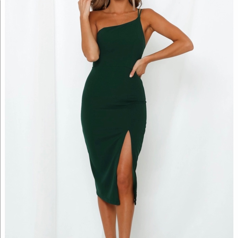NWT Hello Molly Taking it Back Dress Forest Green
